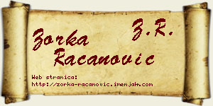 Zorka Račanović vizit kartica